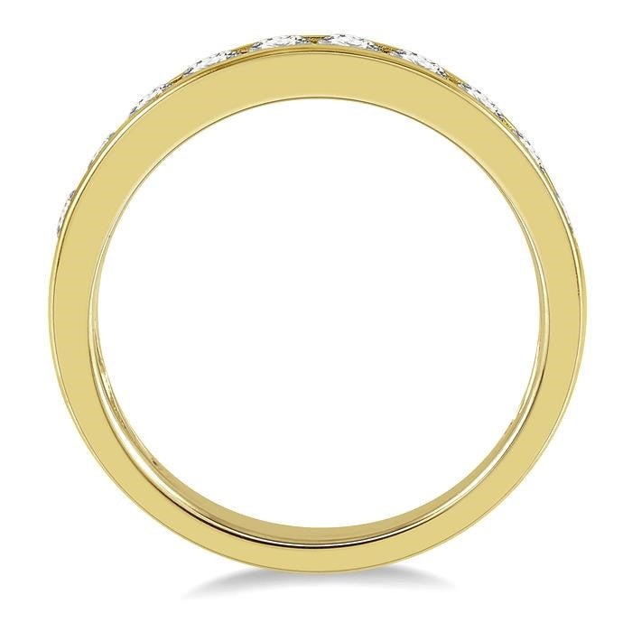3/4 Ctw Channel Set 11 Stone Round Cut Diamond Wedding Band in 14K Yellow Gold