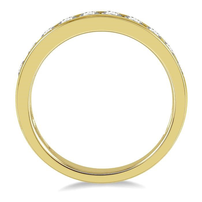 3/4 Ctw Channel Set 11 Stone Round Cut Diamond Wedding Band in 14K Yellow Gold