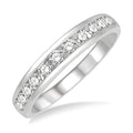 1/2 Ctw Channel Set 11 Stone Round Cut Diamond Wedding Band in 14K White Gold