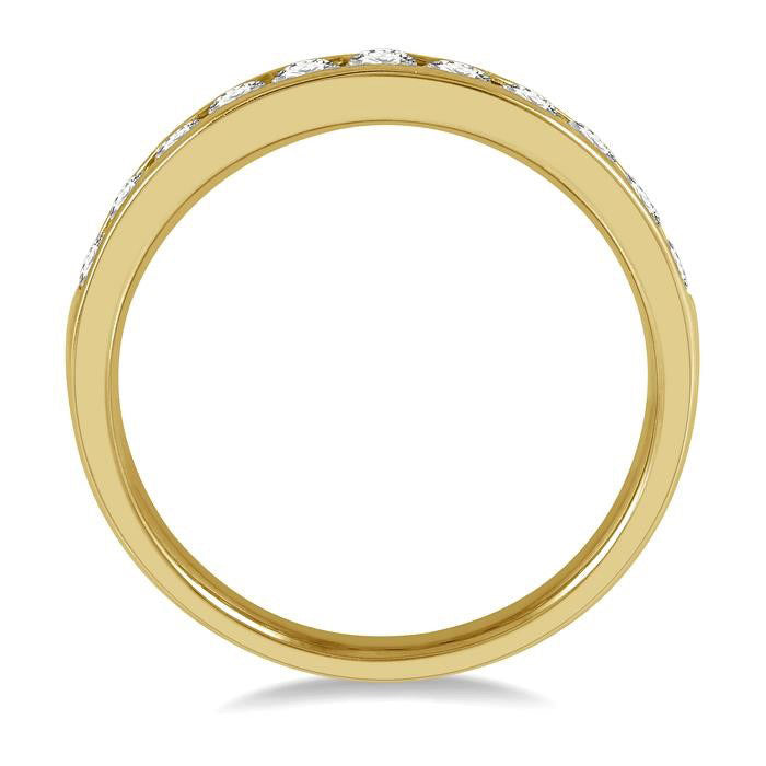1/2 Ctw Channel Set 11 Stone Round Cut Diamond Wedding Band in 14K Yellow Gold