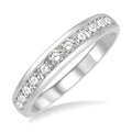 1/2 Ctw Channel Set 11 Stone Round Cut Diamond Wedding Band in 14K White Gold