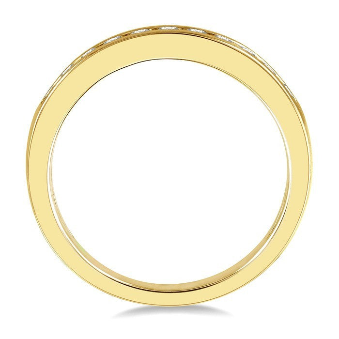 1/3 Ctw Channel Set 11 Stone Round Cut Diamond Wedding Band in 14K Yellow Gold