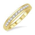 1/3 Ctw Channel Set 11 Stone Round Cut Diamond Wedding Band in 14K Yellow Gold