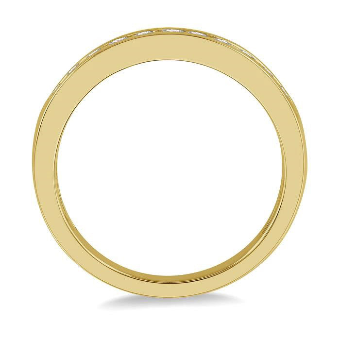 1/3 Ctw Channel Set 11 Stone Round Cut Diamond Wedding Band in 14K Yellow Gold