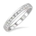 1/4 Ctw Channel Set 11 Stone Round Cut Diamond Wedding Band in 14K White Gold