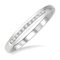 1/10 Ctw Channel Set 11 Stone Round Cut Diamond Wedding Band in 14K White Gold