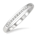 1/10 Ctw Channel Set 11 Stone Round Cut Diamond Wedding Band in 14K White Gold