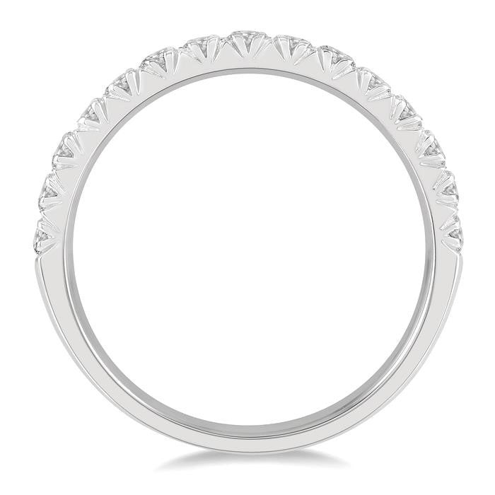 1/2 Ctw 15Stones Round Cut Diamond Wedding Band in 14K White Gold