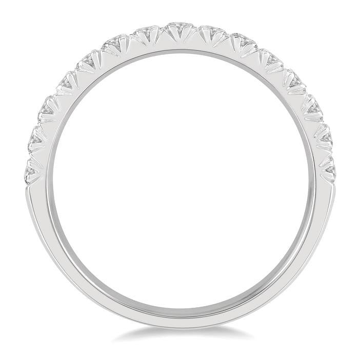 1/2 Ctw 15 Stones Round Cut Diamond Wedding Band in 14K White Gold