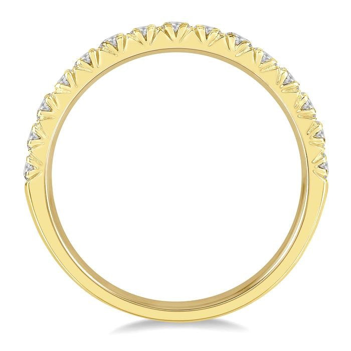 1/2 Ctw 15Stones Round Cut Diamond Wedding Band in 14K Yellow Gold