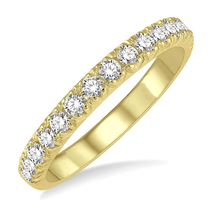 1/2 Ctw 15 Stones Round Cut Diamond Wedding Band in 14K Yellow Gold