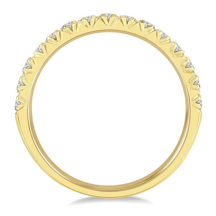1/2 Ctw 15Stones Round Cut Diamond Wedding Band in 14K Yellow Gold