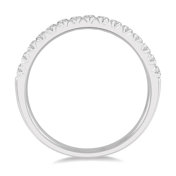 1/3 Ctw 15Stones Round Cut Diamond Wedding Band in 14K White Gold