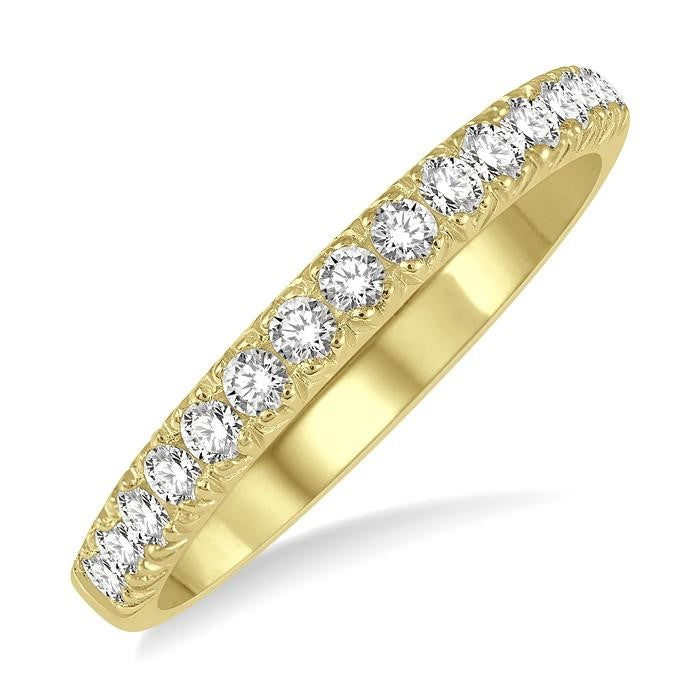 1/3 Ctw 15Stones Round Cut Diamond Wedding Band in 14K Yellow Gold