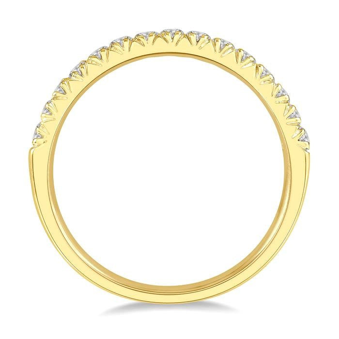 1/3 Ctw 15Stones Round Cut Diamond Wedding Band in 14K Yellow Gold