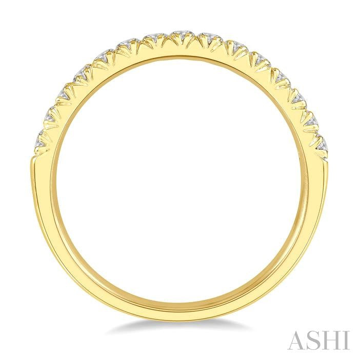 1/3 Ctw 15Stones Round Cut Diamond Wedding Band in 14K Yellow Gold