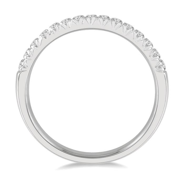1/4 Ctw 15Stones Round Cut Diamond Wedding Band in 14K White Gold