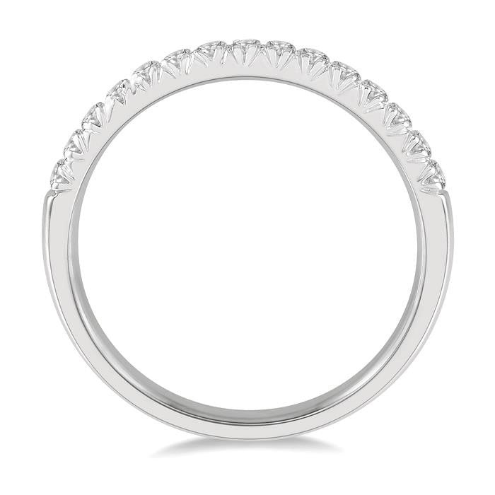 1/4 Ctw 15 Stones Round Cut Diamond Wedding Band in 14K White Gold