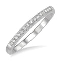 1/10 Ctw 15 Stones Round Cut Diamond Wedding Band in 14K White Gold
