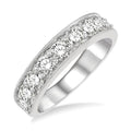 1 1/2 Ctw Round Cut Diamond Wedding Band in 14K White Gold