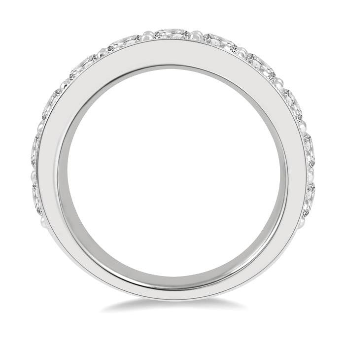 2 Ctw Round Cut Diamond Wedding Band in 14K White Gold