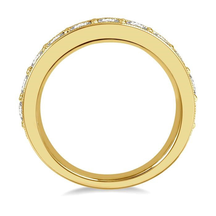1 1/2 Ctw Round Cut Diamond Wedding Band in 14K Yellow Gold