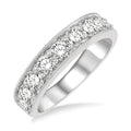 1 1/2 Ctw Round Cut Diamond Wedding Band in 14K White Gold