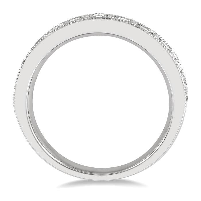 1 Ctw Round Cut Diamond Wedding Band in 14K White Gold