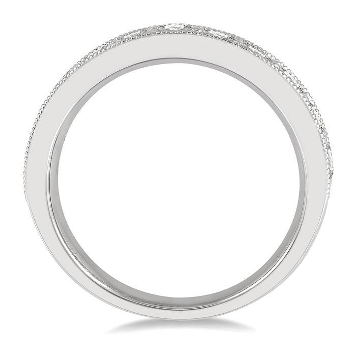 1 Ctw Round Cut Diamond Wedding Band in 14K White Gold