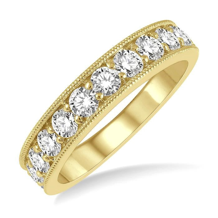 1 Ctw Round Cut Diamond Wedding Band in 14K Yellow Gold