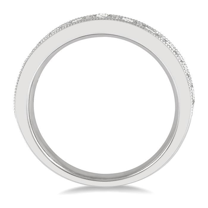 1 Ctw Round Cut Diamond Wedding Band in 14K White Gold