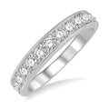 3/4 Ctw Round Cut Diamond Wedding Band in 14K White Gold