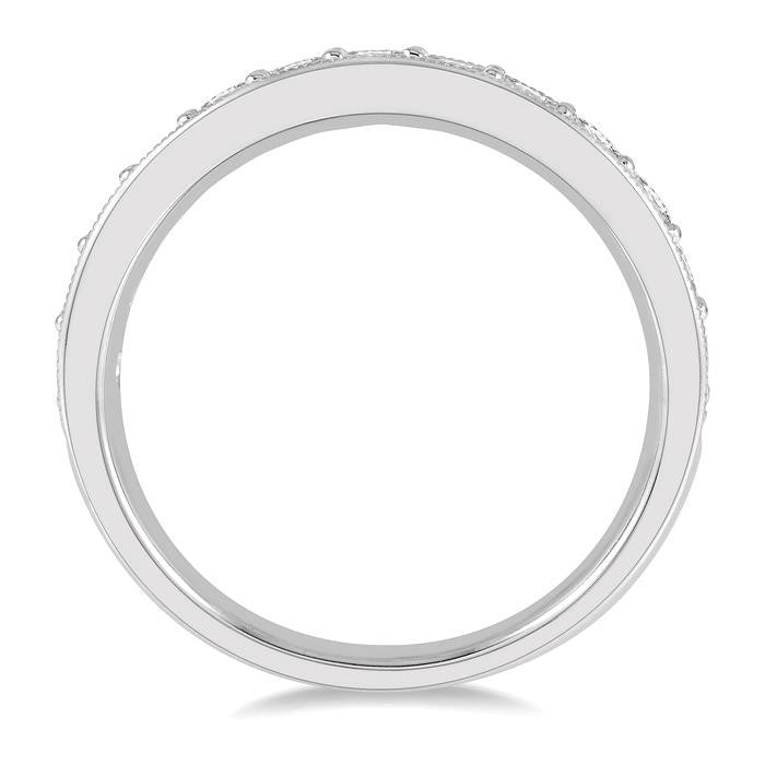 3/4 Ctw Round Cut Diamond Wedding Band in 14K White Gold