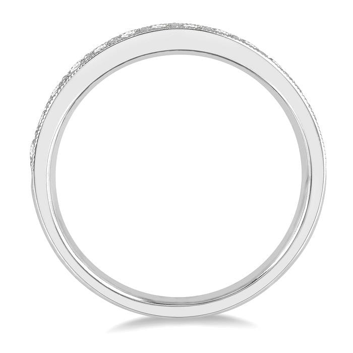1/2 Ctw Round Cut Diamond Wedding Band in 14K White Gold
