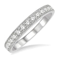 1/2 Ctw Round Cut Diamond Wedding Band in 14K White Gold