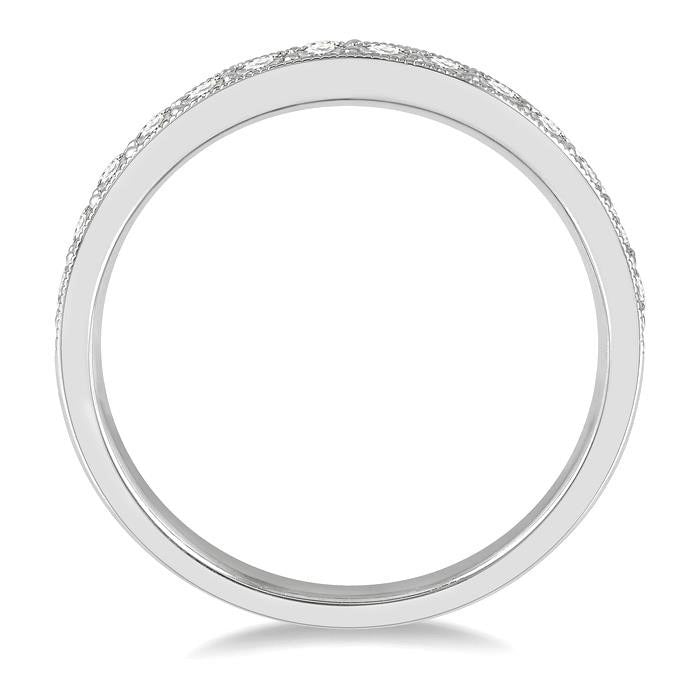 1/2 Ctw Round Cut Diamond Wedding Band in 14K White Gold