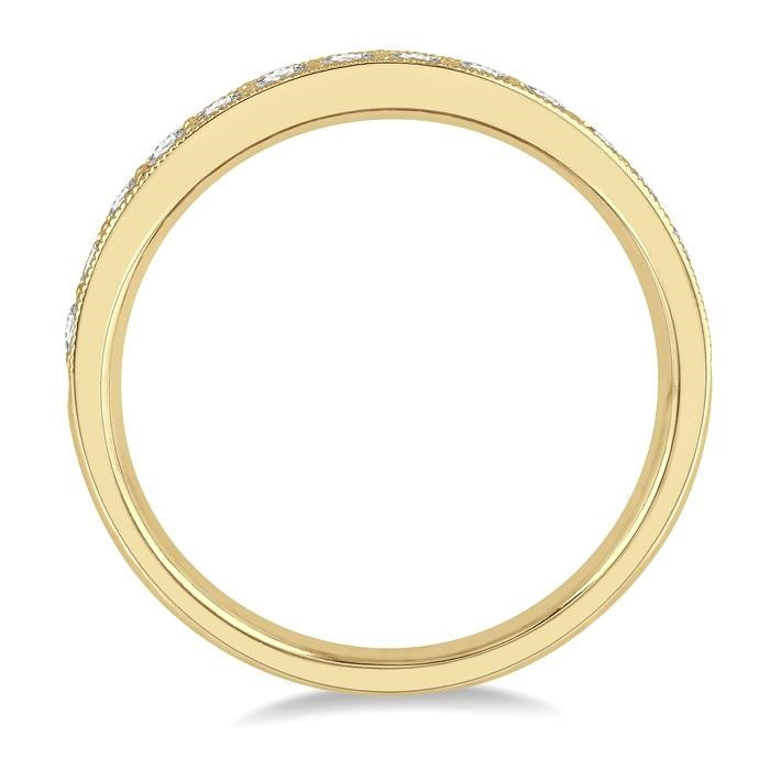 1/2 Ctw Round Cut Diamond Wedding Band in 14K Yellow Gold