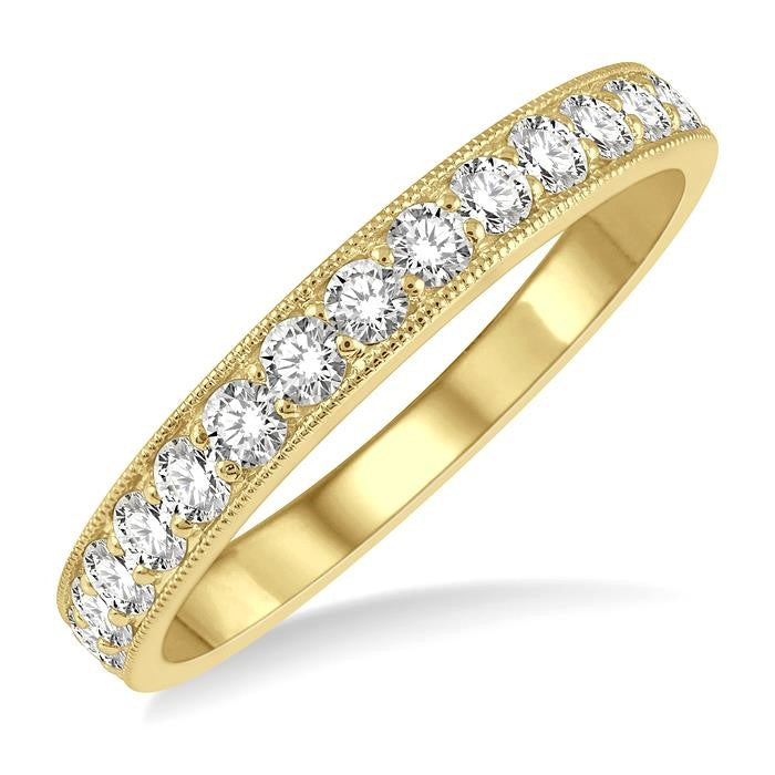 1/2 Ctw Round Cut Diamond Wedding Band in 14K Yellow Gold