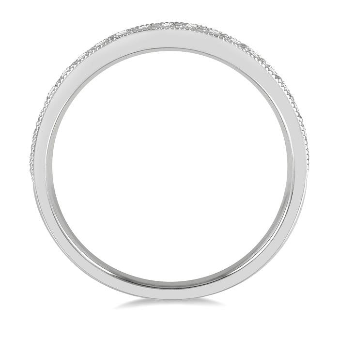 1/3 Ctw Round Cut Diamond Wedding Band in 14K White Gold