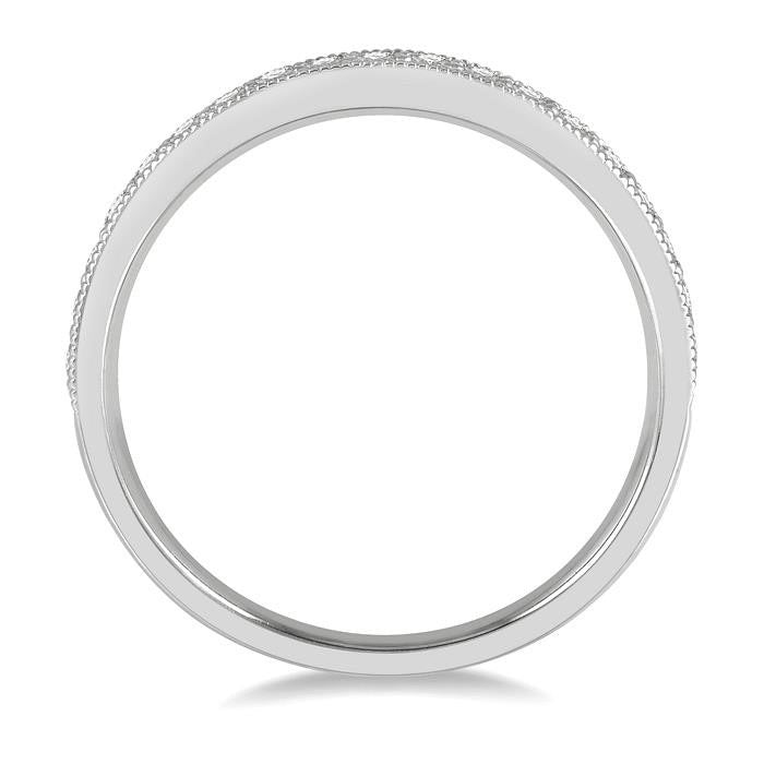 1/3 Ctw Round Cut Diamond Wedding Band in 14K White Gold
