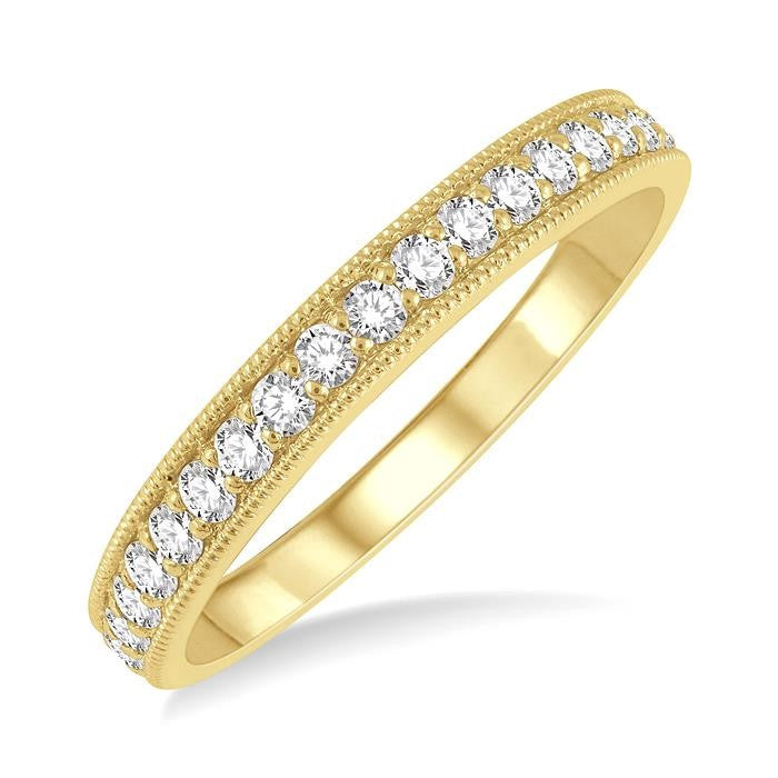 1/3 Ctw Round Cut Diamond Wedding Band in 14K Yellow Gold