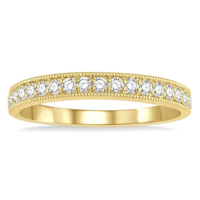 1/3 Ctw Round Cut Diamond Wedding Band in 14K Yellow Gold