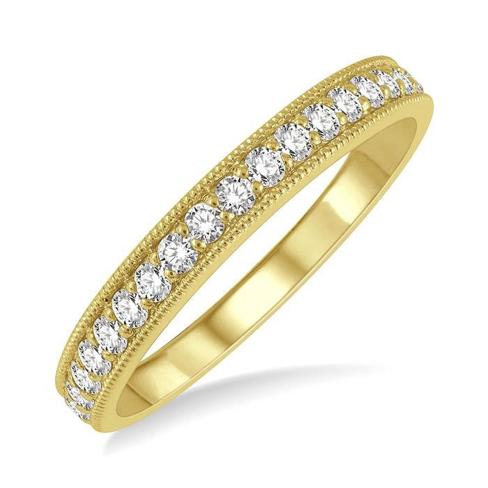1/3 Ctw Round Cut Diamond Wedding Band in 14K Yellow Gold