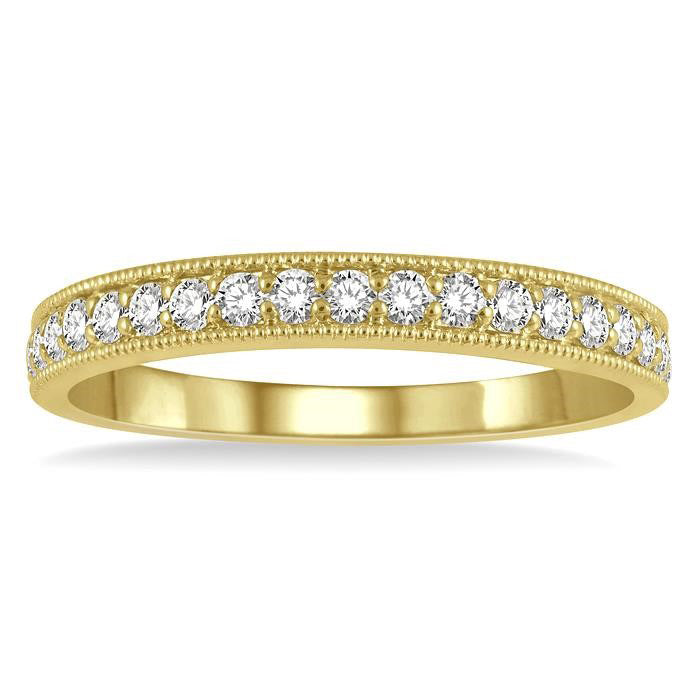 1/3 Ctw Round Cut Diamond Wedding Band in 14K Yellow Gold