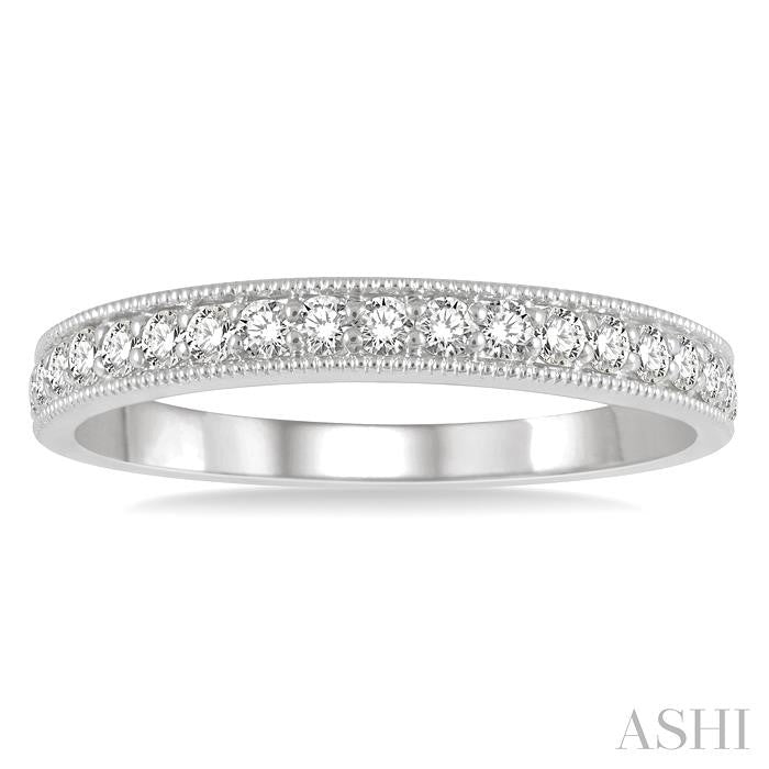 1/3 Ctw Round Cut Diamond Wedding Band in 14K White Gold