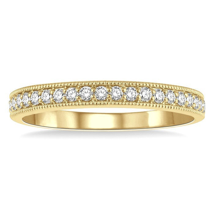 1/4 Ctw Round Cut Diamond Wedding Band in 14K Yellow Gold