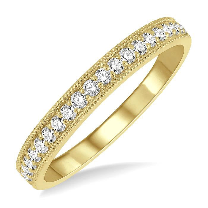 1/4 Ctw Round Cut Diamond Wedding Band in 14K Yellow Gold