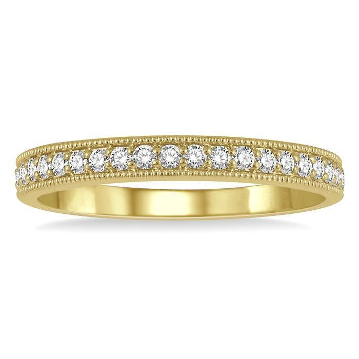 1/4 Ctw Round Cut Diamond Wedding Band in 14K Yellow Gold