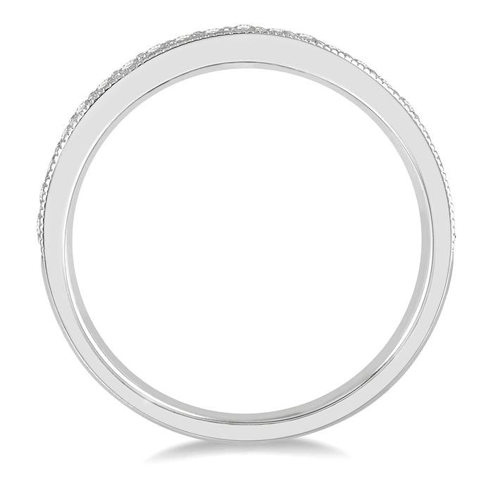 1/4 Ctw Round Cut Diamond Wedding Band in 14K White Gold