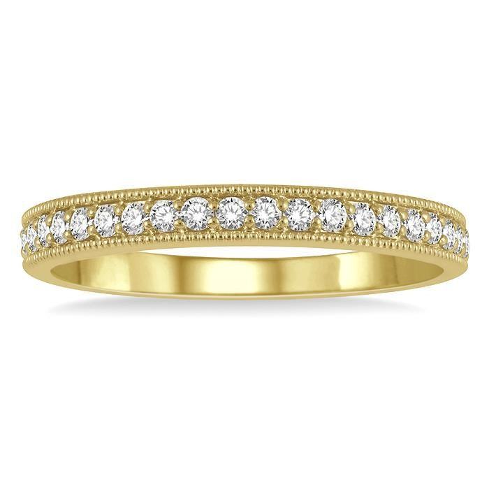 1/4 Ctw Round Cut Diamond Wedding Band in 14K Yellow Gold